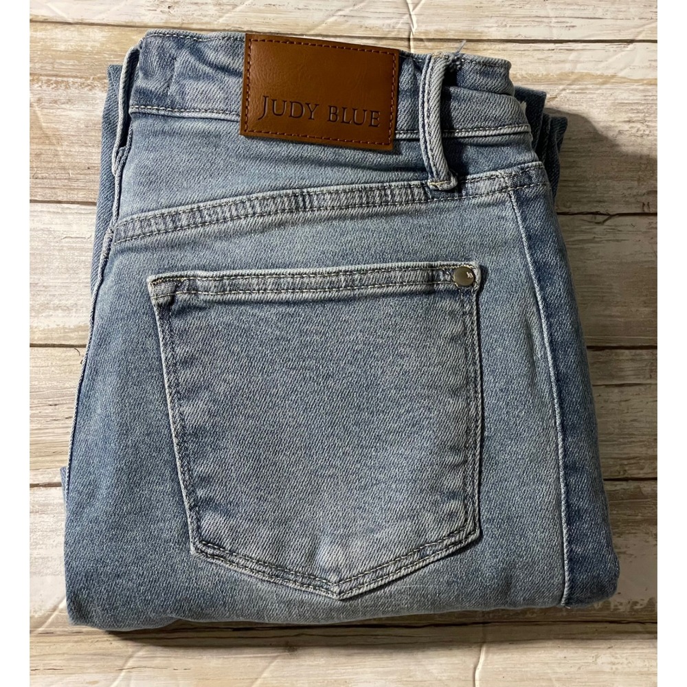 Judy Blue High Waist Ankle  Jeans Slim Fit side panel Two‎ Tone Size 9/29